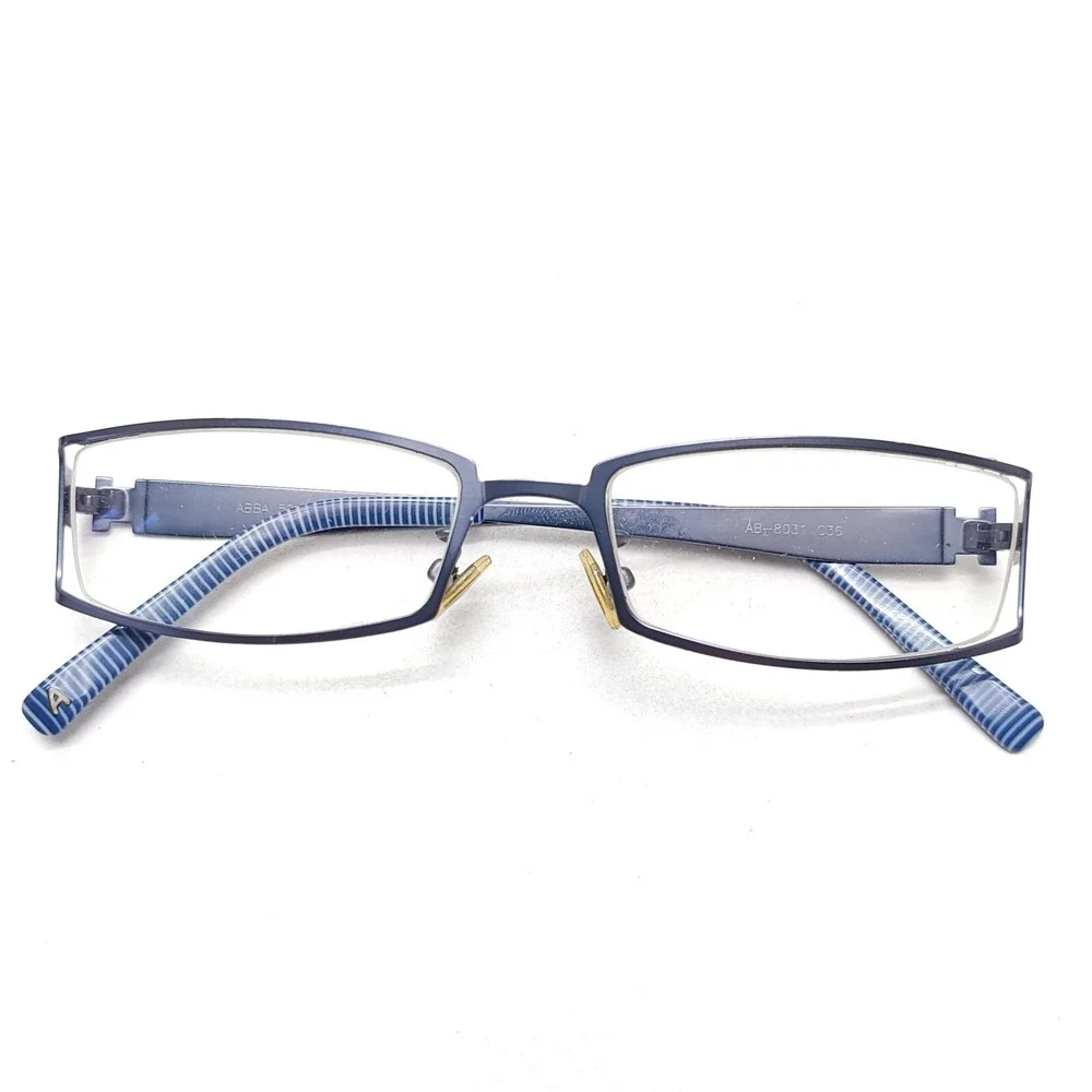 ABBA Eyeglass Frames ONLY AB‎ 8031 C36 52/18/138 Silver Blue